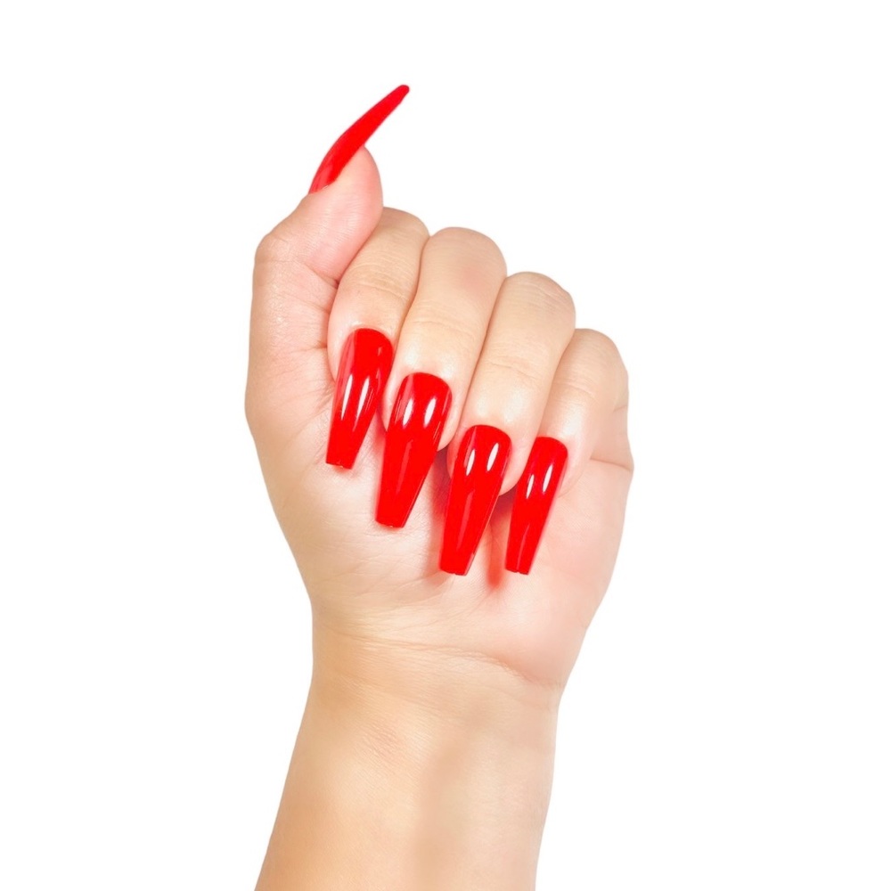 Long coffe nails rouge